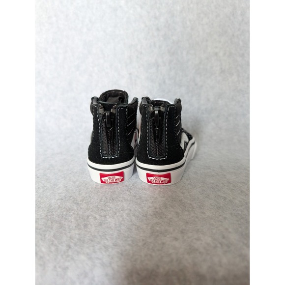 Vans Toddlers Sk8Hi Zip Shoes | 2c Black/White | Authentic New - 2 Toddler - Picture 12 of 14